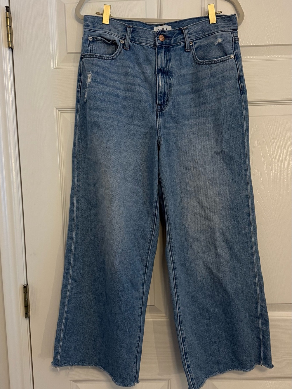 pistola Medium Blue High-Rise Wide Leg Jeans